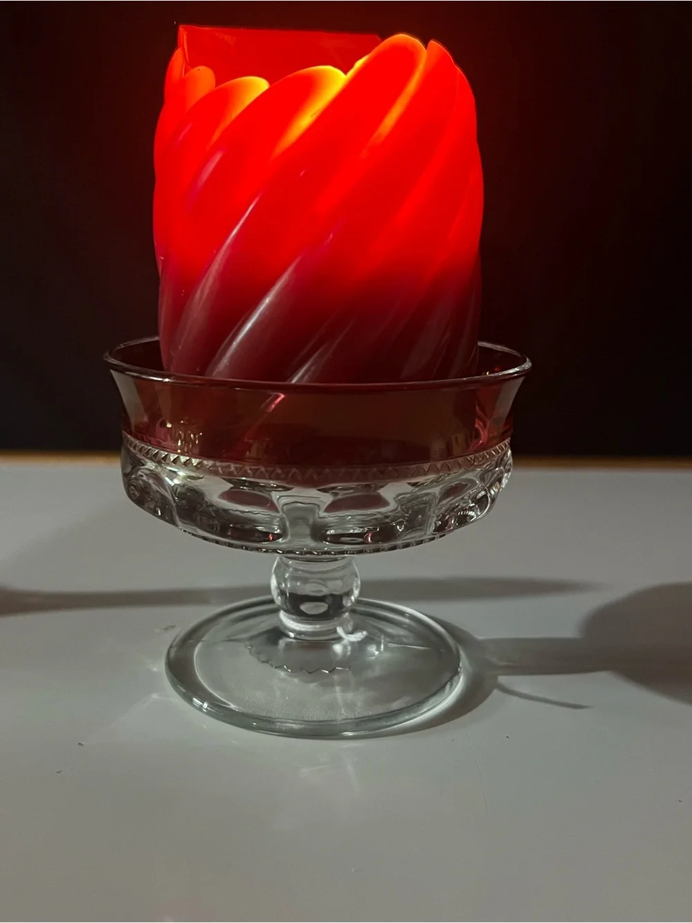 Vintage Tiffin Franciscan King's Crown Ruby Red Flashed sherbet glass